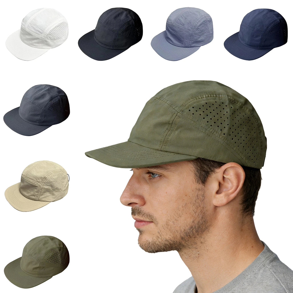 Summer Lightweight Foldable Quick Drying Sun Visor Cap for Men and Women Solid Color Outdoor Protable Hiking Running Hat Qme