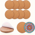 20 Pieces Self-Adhesive Square or Round Cork CoastersTiles Cork Pads Cork Boards Strong Adhesive for Office Home Bar Cafe Qme 20pcs