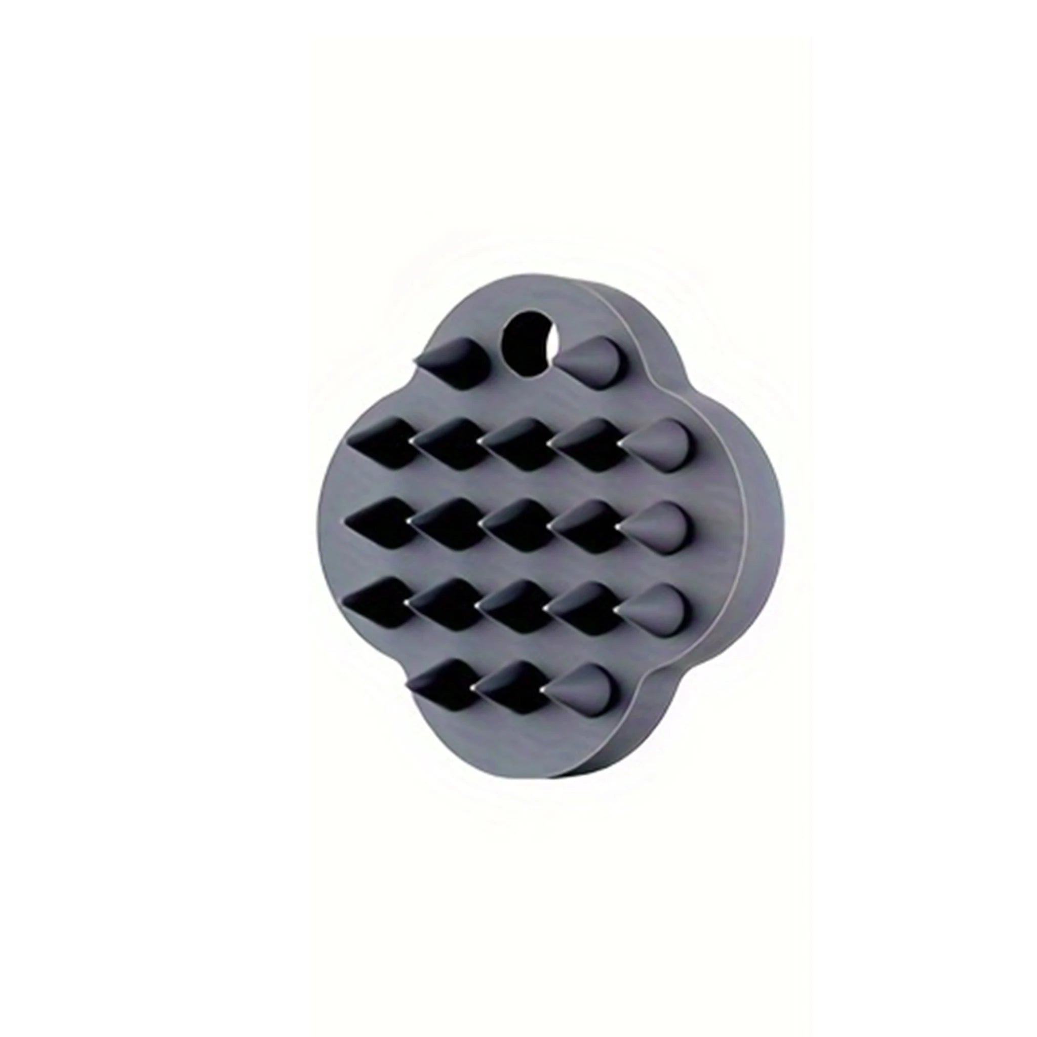 1 Home Bathroom Shower Hair Wash Clover Shaped Silicone Scalp Qme GRAY