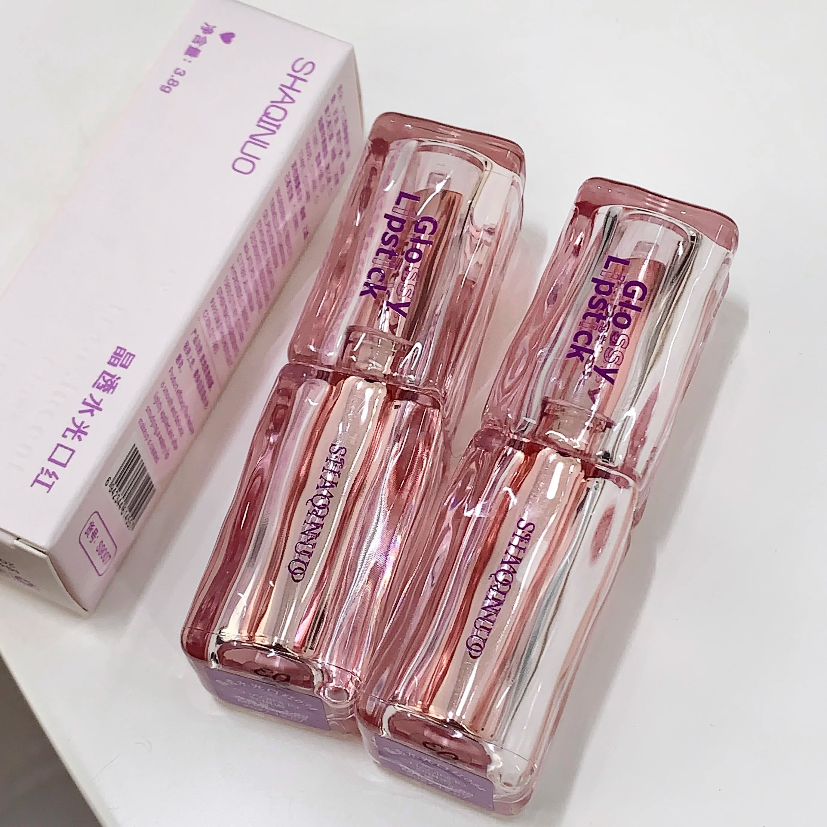 SHAQINUO Mirror Water Gloss Lipstick Silky Moisturizing Long-lasting Qme