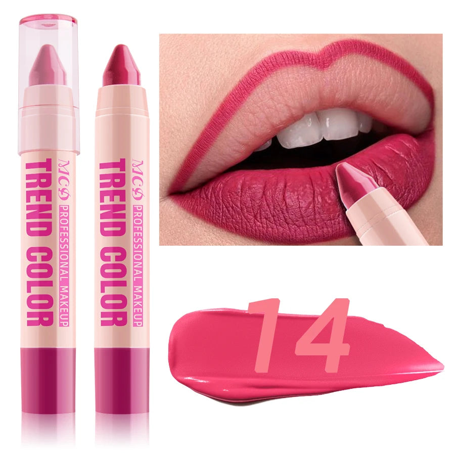 Moisturizing 12 Lipliner Pen Waterproof Plumping Stain Lipstick Qme 14