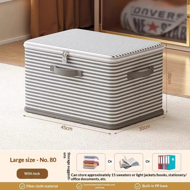 Travel Storage Lockable Box Dustproof Organizers Non-woven Wardrobe Qme L