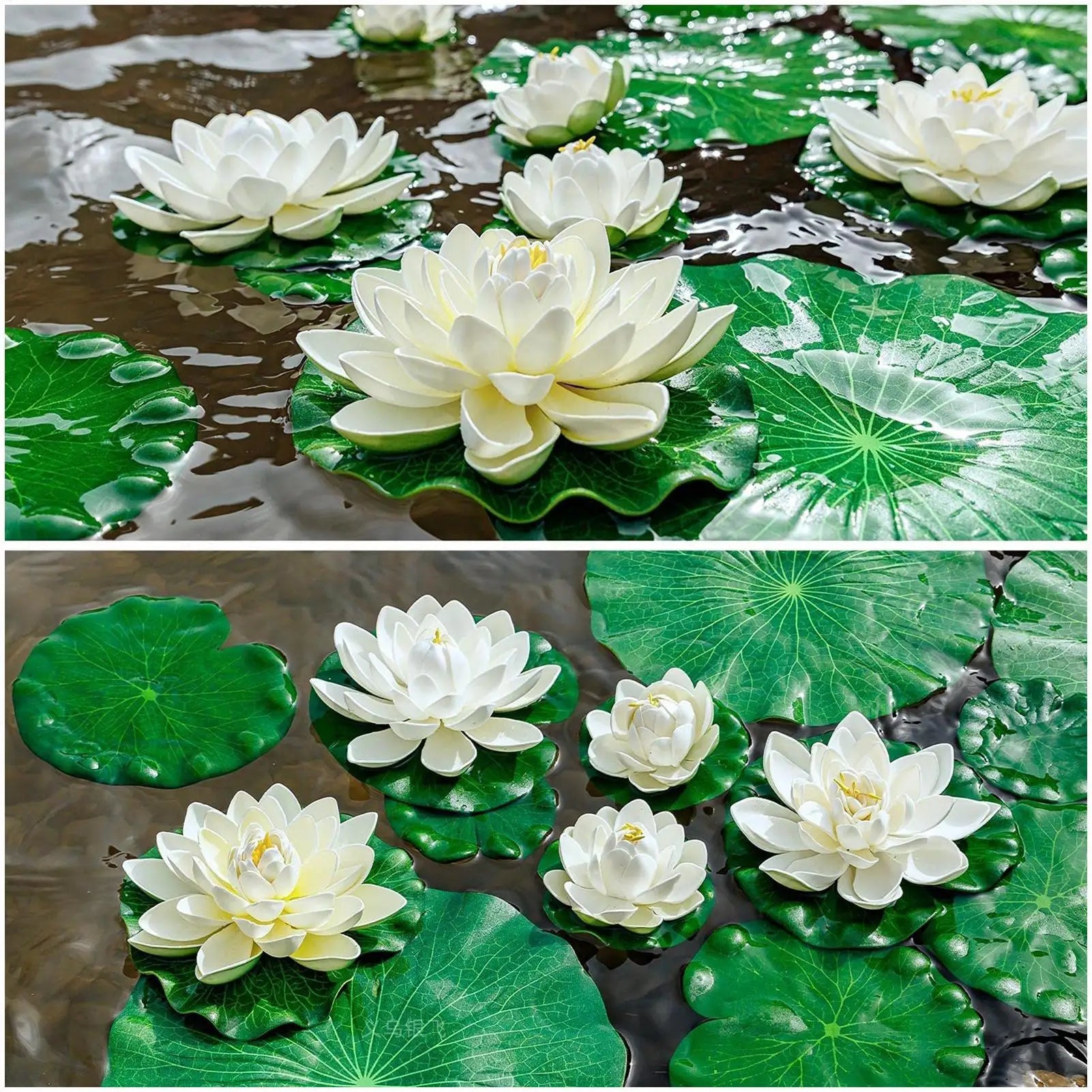 Floating Pool Decorations 9 Pieces Artificial Realistic Decorations Flower Garden Decor For Garden Landscape Backyard Wedding Qme