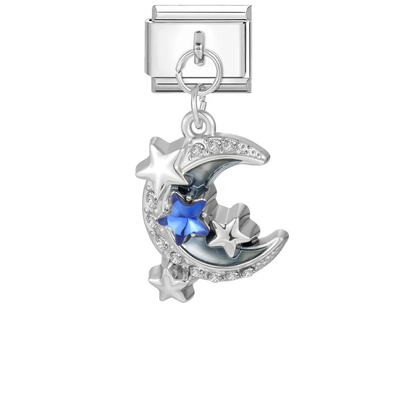 Shiny Colorful Zircon Pendant Series Red Cherry Bow Italian Charm