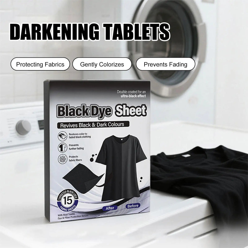 Black Clothes Dye 15 Clothing Restorer Laundry Sheets Fabric Care Qme