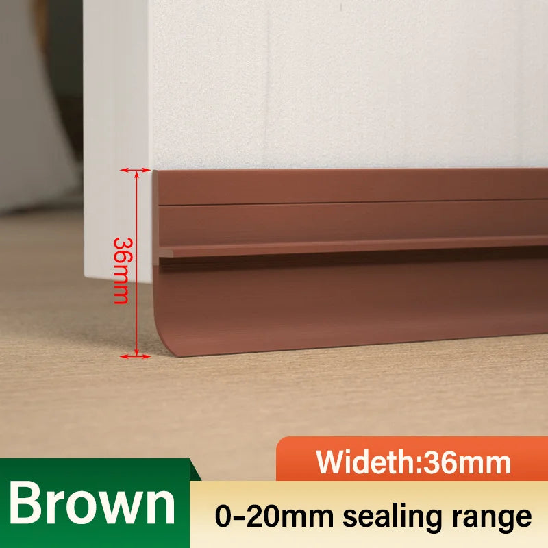 Self-Adhesive Thickened Door Bottom Sealing Strip Thermal Insulation Door Weatherstrip Anti-cold Window Draft Stopper Tape Qme 5M(1MX5PCS) Brown 36mm