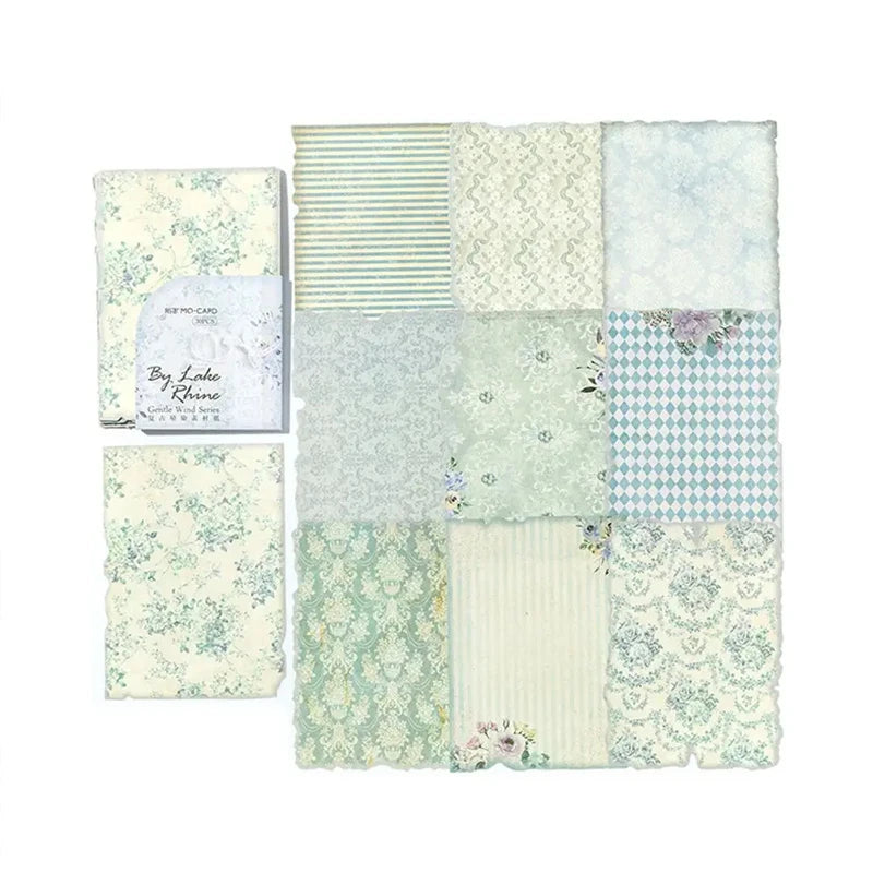 Vintage Dyeing Floral Paper, Gentle Breeze Series, Scrapbook & Journal Background Paper, Creative Material for Handmade Collage Qme A