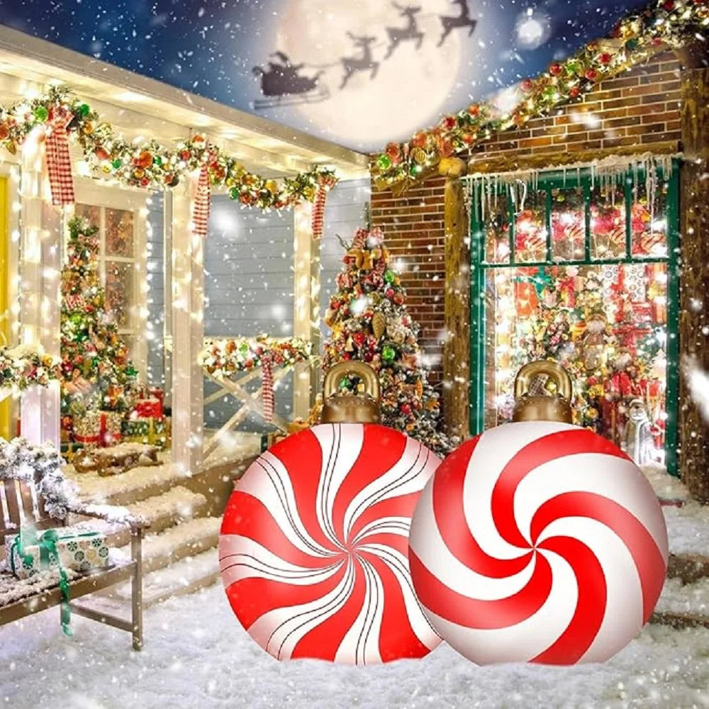 PVC inflatable 24-inch Christmas ball Christmas tree decoration Dance courtyard porch pavilion interior atmosphere decoration Qme