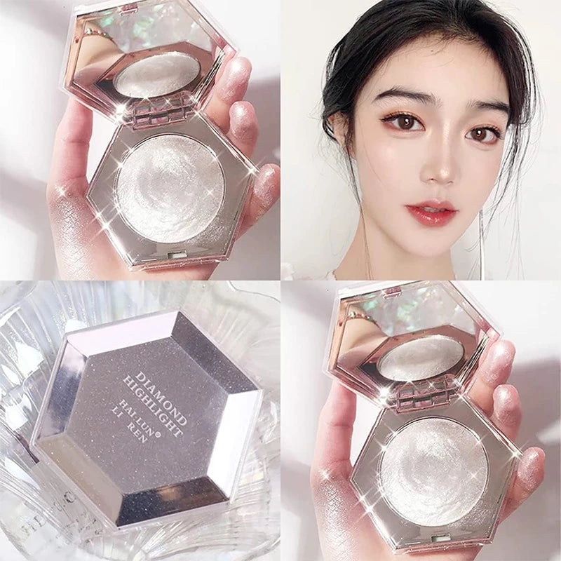Highlighter Makeup Palette Glitter Face Body Cheek Diamond Shimmer Qme