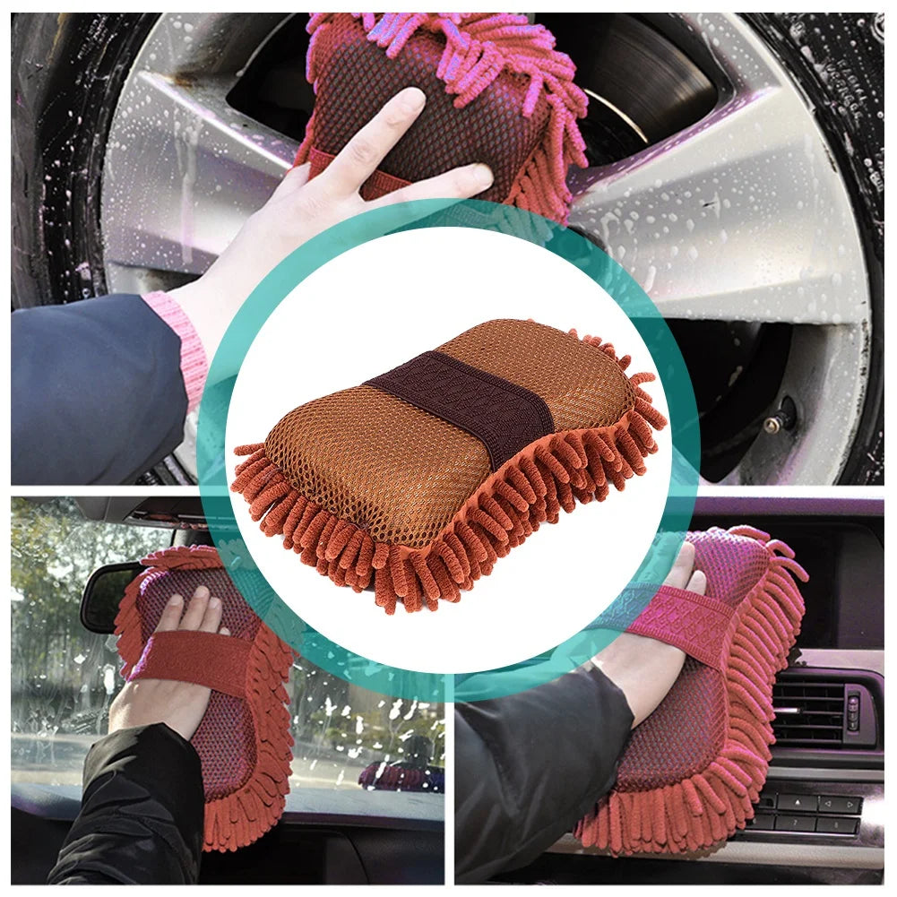 Car Cleaning Glove Car Cleaning Tool Ultrafine Chenille Car Washing Glove Microfiber Car Cleaning Brushes Care Tool Qme
