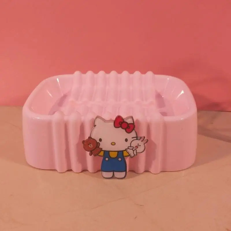 Hello Kitty Creative Cartoon-Style Cute Soap Dish Bathroom Soap Dish for Home Use Soap Dish Holder / Plastic Storage Box Qme 1
