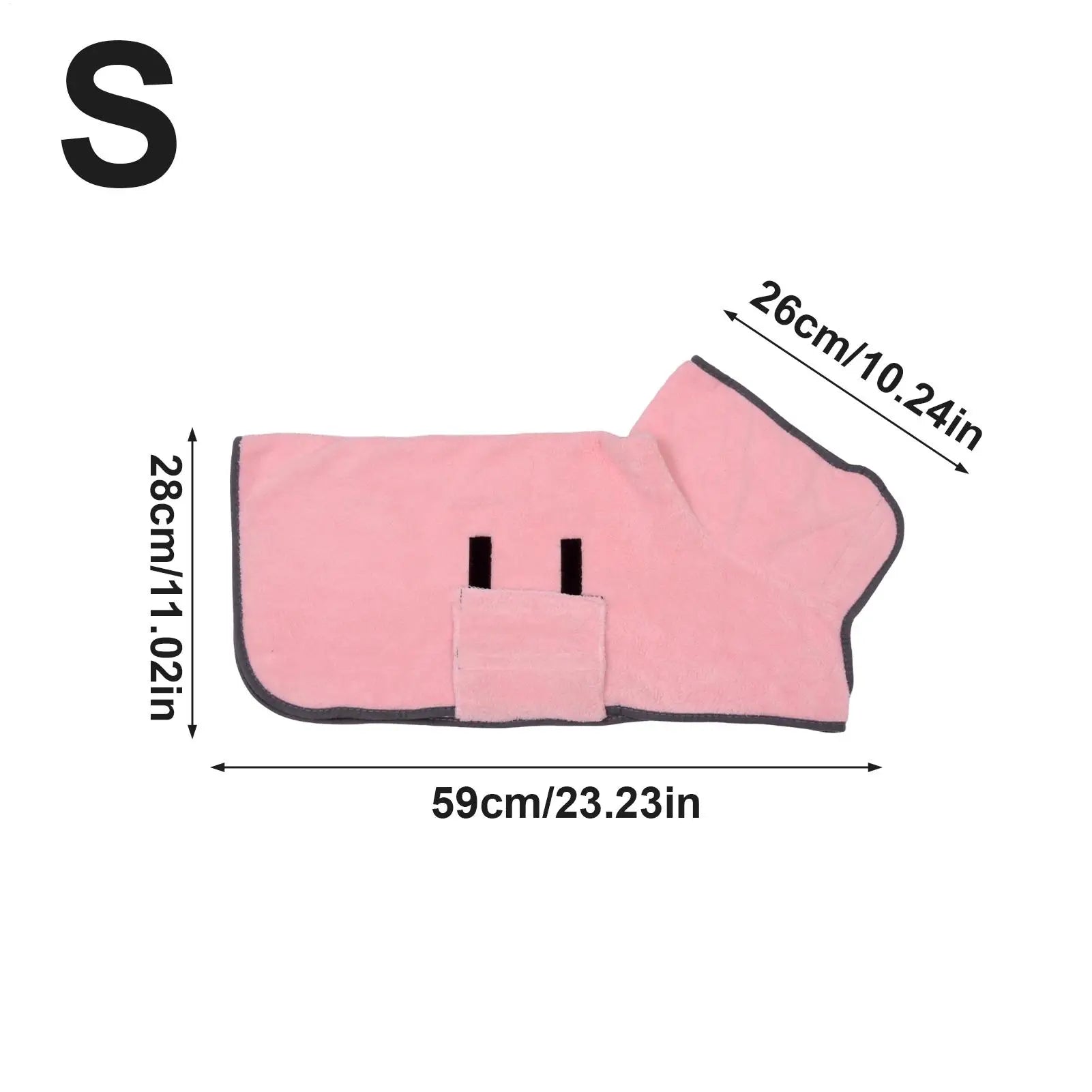 Dog Bath Towel Fleece Microfiber Robe Pet Cat Bathing Supplies Small Qme