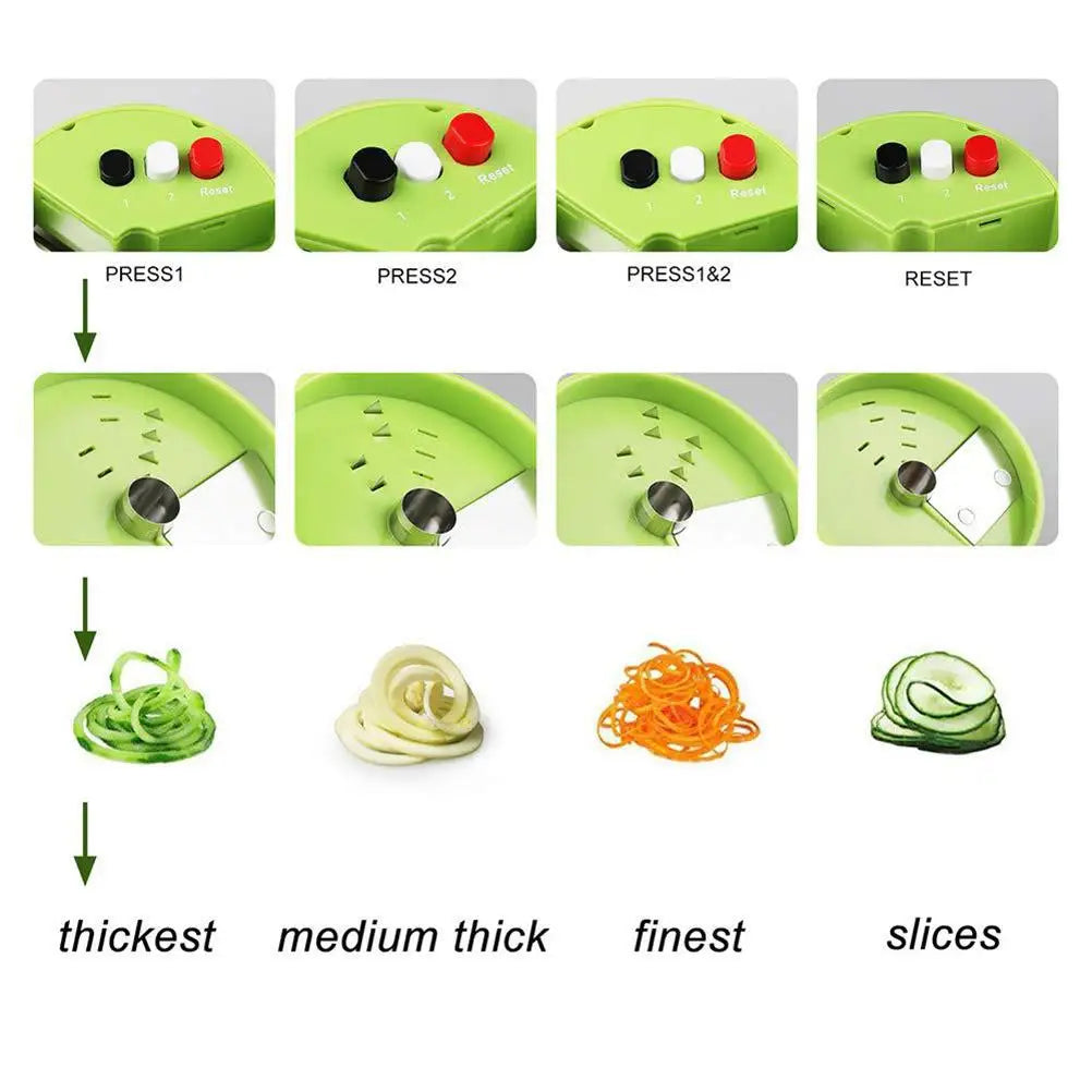 Manual Vegetable Spiral Cutter Kitchen Spiralizer Veggie Slicer for Carrot Cucumber Zucchini Kitchen Gadget Qme
