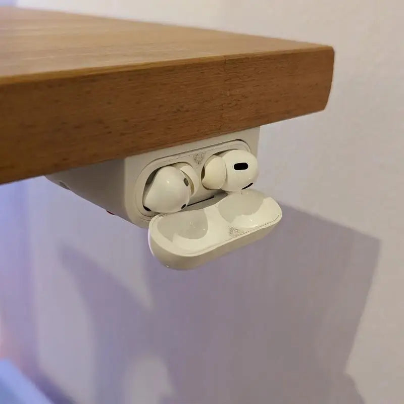 Under Desk Earphone Charging Dock No Drilling Needed Headset Case Qme