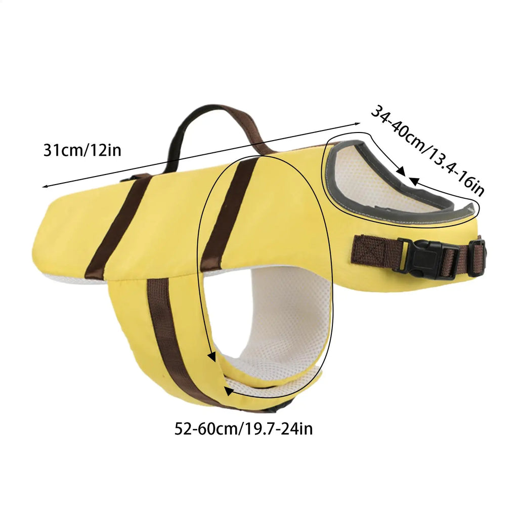 Dog Life Vest Reflective Float Buoyancy Handle Swimming Accessories Qme