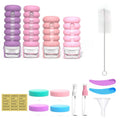 Silicone Travel Bottles Leakproof Squeeze Containers Shampoo Shower Qme 16Pcs set C