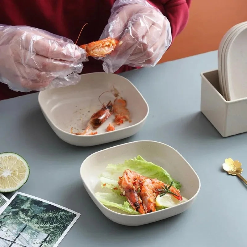 Spitting Plate Household Food Grade Plastic Square Lightweight Suit Qme