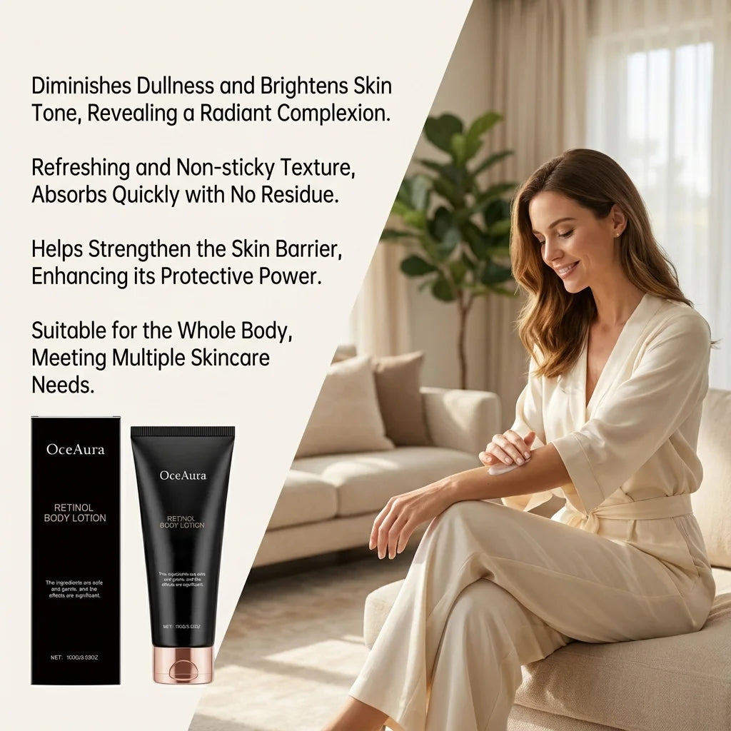 Retinol Body Lotion Anti Aging Firming Hydrating Brightening Increase Elasticity Softening Moisturizer for Dry Skin Body Cream Qme