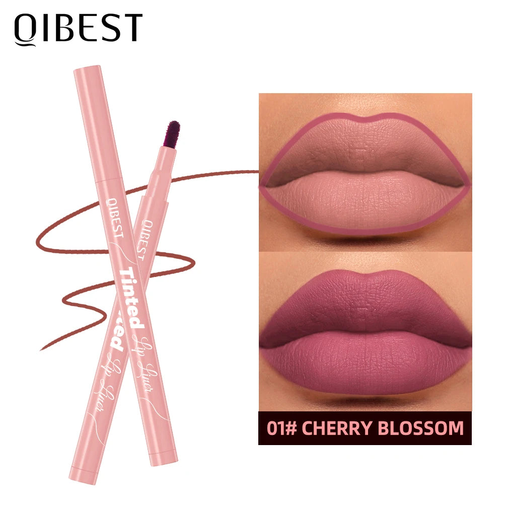 QIBEST 5 Colors Lipstick Lipliner Nude Matte Lip Liner Pen Non-Drying Waterproof Plumping Outline The Lips Contour Makeup Beauty Qme 01