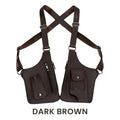 Double Shoulder Strap Multi-pocket Outdoor Anti-theft Tactical Qme Brown