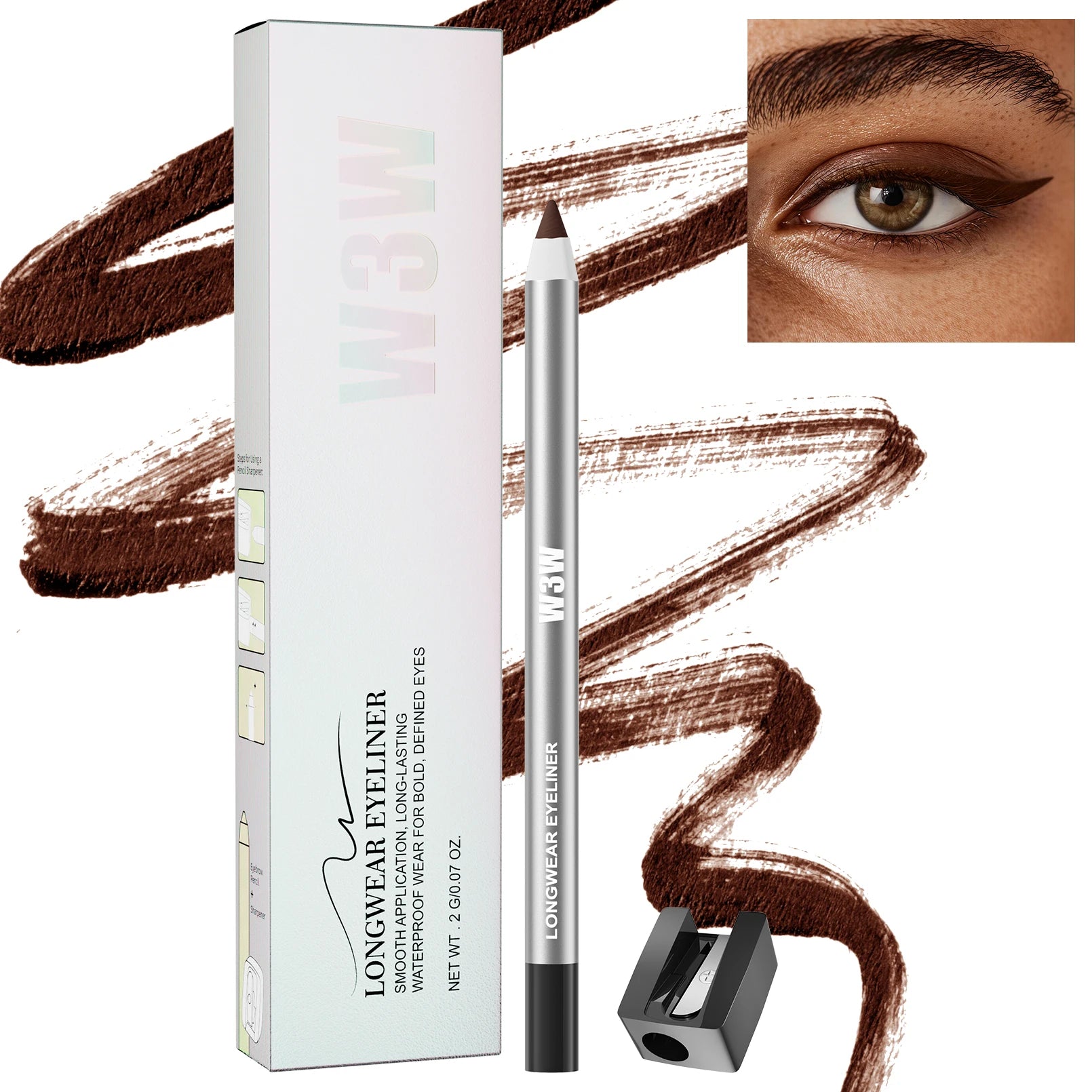 8 Colors Matte Eyeliner Gel Pencil, Ultra-fine Easy Coloring, Waterproof Sweatproof Smudge-proof, With Free Sharpener Qme