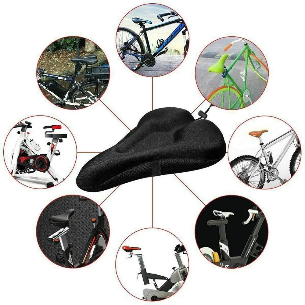 Large Bike Seat Cushion (11x 7 in) with Water&Dust Resistant CoverWide Gel Soft Pad Most Comfortable Bicycle Saddle Cover Qme