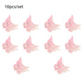 10Pcs Colorful Butterfly Hair Clips Grip Claw Barrettes Mini Gradient Color Hairpin Hair Styling Accessories Tool for Girls Qme Light Pink