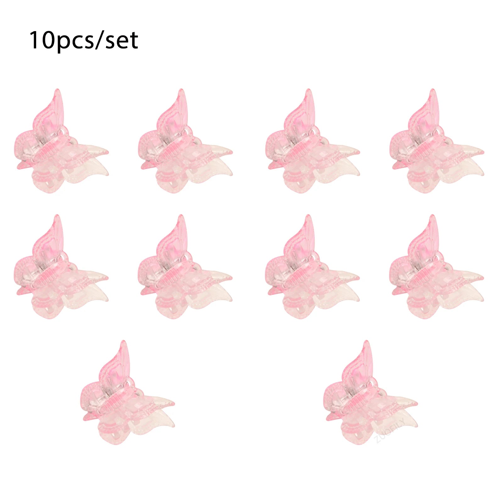 10Pcs Colorful Butterfly Hair Clips Grip Claw Barrettes Mini Gradient Color Hairpin Hair Styling Accessories Tool for Girls Qme Light Pink