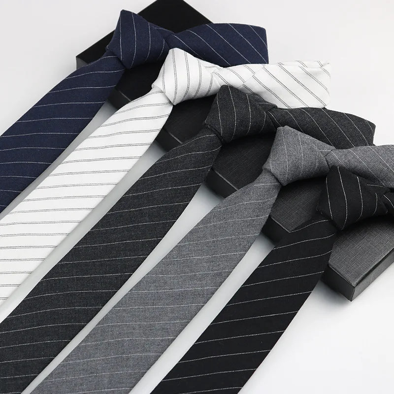 Cotton Skinny Tie Men Women Casual Plaid Strip Neck Party Business Qme