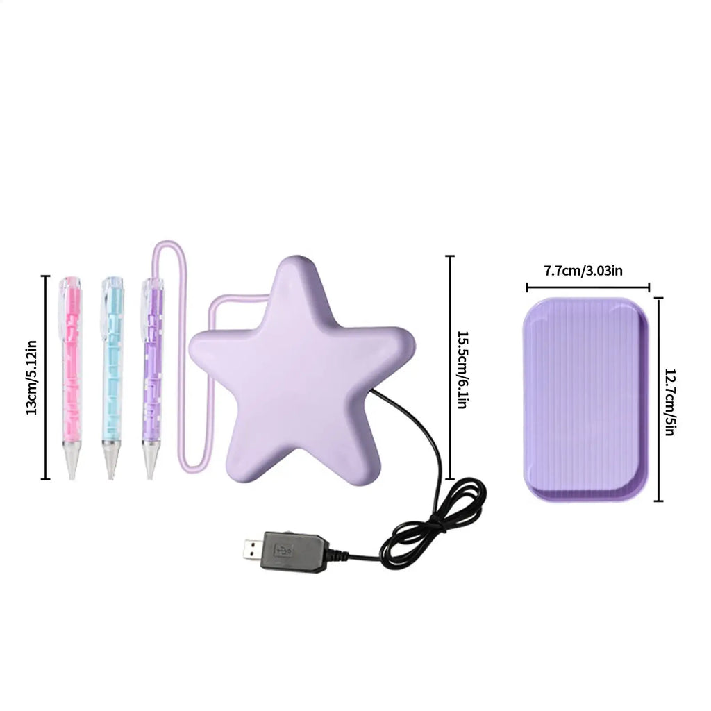 Rhinestone Art Vacuum Pen Wax Free Gems Applicator With Tray Rhinestone Art Pens Electric For Craft DIY Home Decor Adults Qme