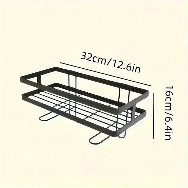 Non Perforated Toilet Storage Rack Double Layer Bathroom Organizer Qme