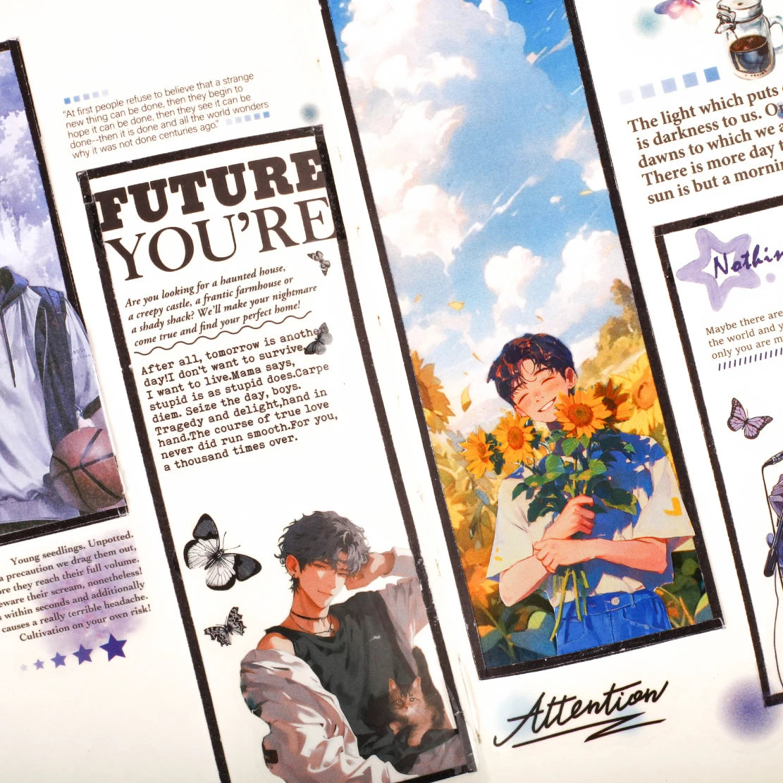 10 pcs Mu Guang Confession Series Cut Film Sticker Book Y2K Sticker Journal Handbook Scrapbooking Kawaii Decoration Sticker Gift Qme
