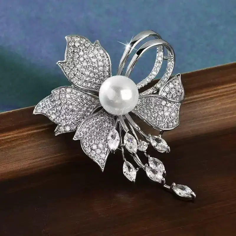 Sheep Shape Full Drill Design Elegant Decoration Vintage Pearl Brooch For Women Daily Outfit Qme style 4