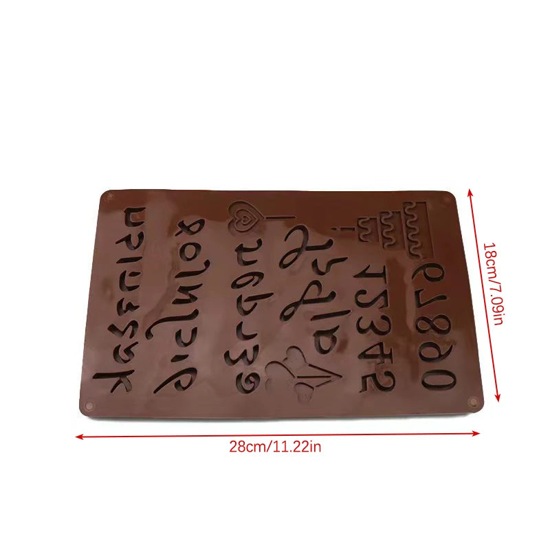 1Pc 3D Hebrew Letters Arabic Numbers DIY Silicone Chocolate Mold For Baking Cake Bakeware Mould Decorating Tools Qme