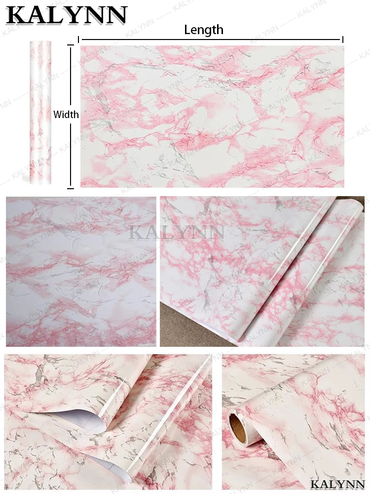 Pink Marble Peel Stick Wallpaper Self-adhesive Vinyl Contact Paper Qme