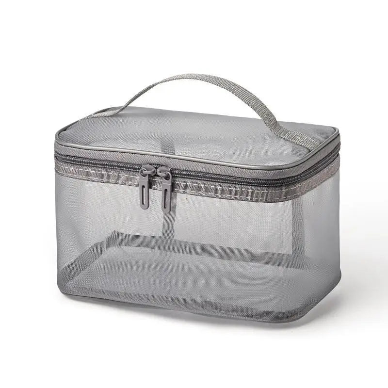 Transparent Mesh Travel Cosmetic Bag | Large Capacity Makeup & Skincare Organizer | Perfect Clear Toiletry Pouch for Vacations Qme style 2