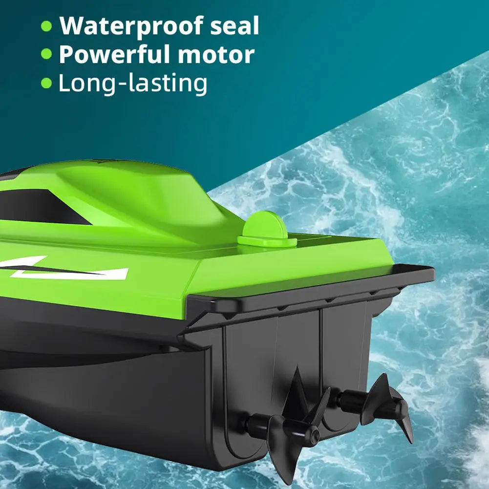 Remote Control Boat Waterproof Electric Toy Speedboat Swimming Pool Qme