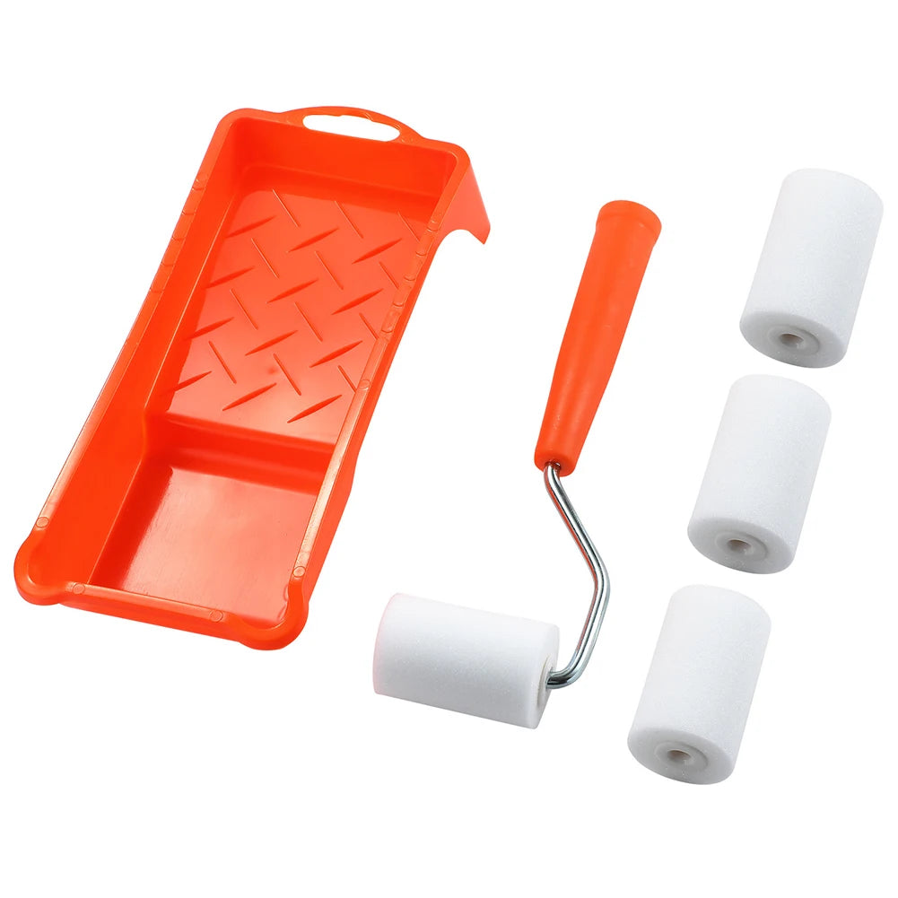 2Inch Small Paint Roller Kit High-Density Foam Paint Roller Paint Tray Liner For Wall Painting Tools Easy To Replace Qme