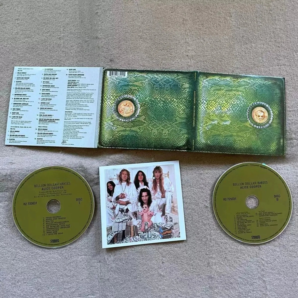 Vintage Rock Remastered Compilation CD Snake Skin Texture Emblem Design High-Fidelity Live Performance Audio Disc for Rock Fans Qme