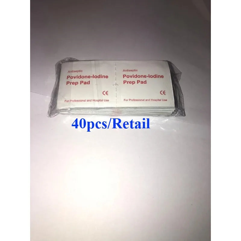 Skin Iodine Wound Disinfection Treatment, Convenient to Carry Outdoor Sports Disaster Essential First Aid Kit Supplies Qme 40pcs