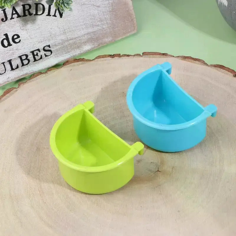 5pcs Bird Food Feeding Dish Easy To Install Bird Cage Feeder Bowl For Small Animals Budgie Parrot Parakeets Lovebirds Qme