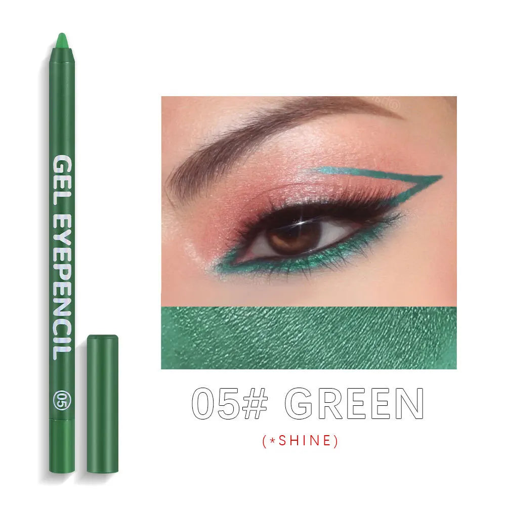 12 Color Matte Eyeliner Gel Pencil Soft Easy to Wear Colorful White Yellow Blue Pink Pearl Gloss Eye Liner Pen Cream Makeup Tool Qme 05