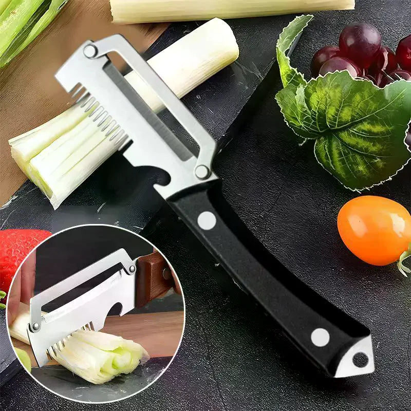 Multi Functional Vegetable Peeler Wooden Handle Peeling Slicing Qme