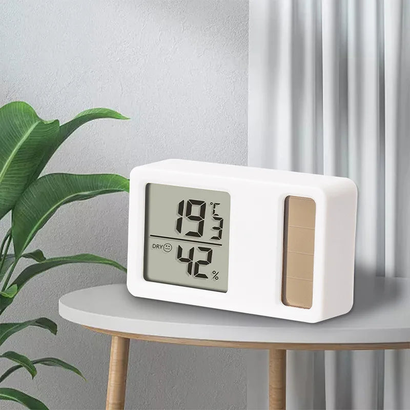Solar Power Temperature Humidity Meter Mini Portable Digital Qme