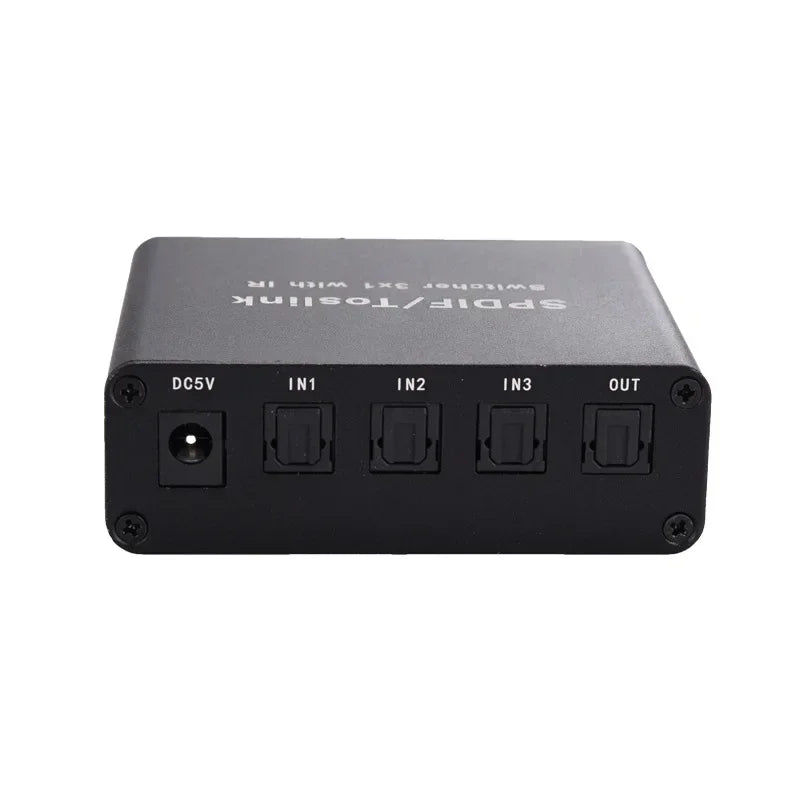 3 In 1 Out Switcher Support Lpcm2.0/Dts/Dolby Ac3 Audio Format 3X1 Switcher with Remote Control for Toslink Signal Receiving Qme