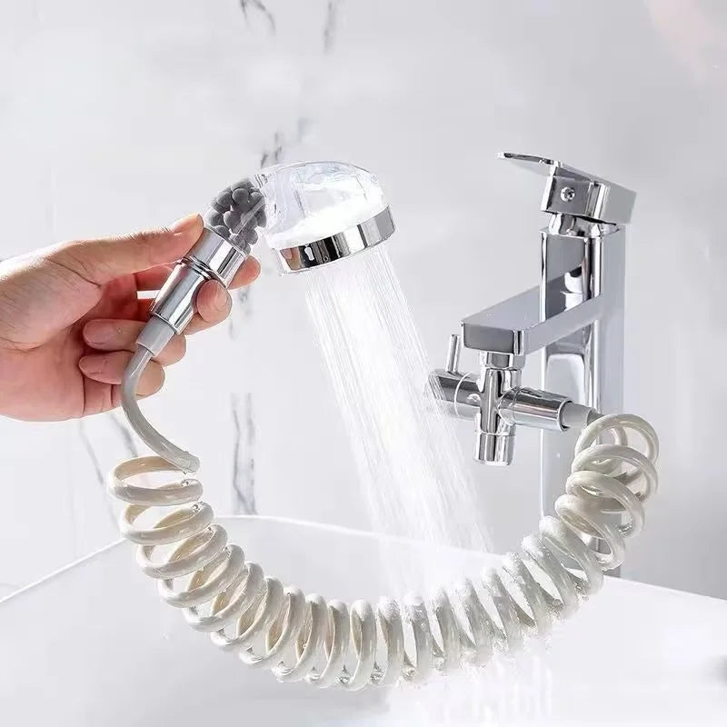 Shower Faucet External Washbasin Swimming Pool Shampoo Shower Extender Bathroom Hand Washing Shower Booster Nozzle Kit Qme
