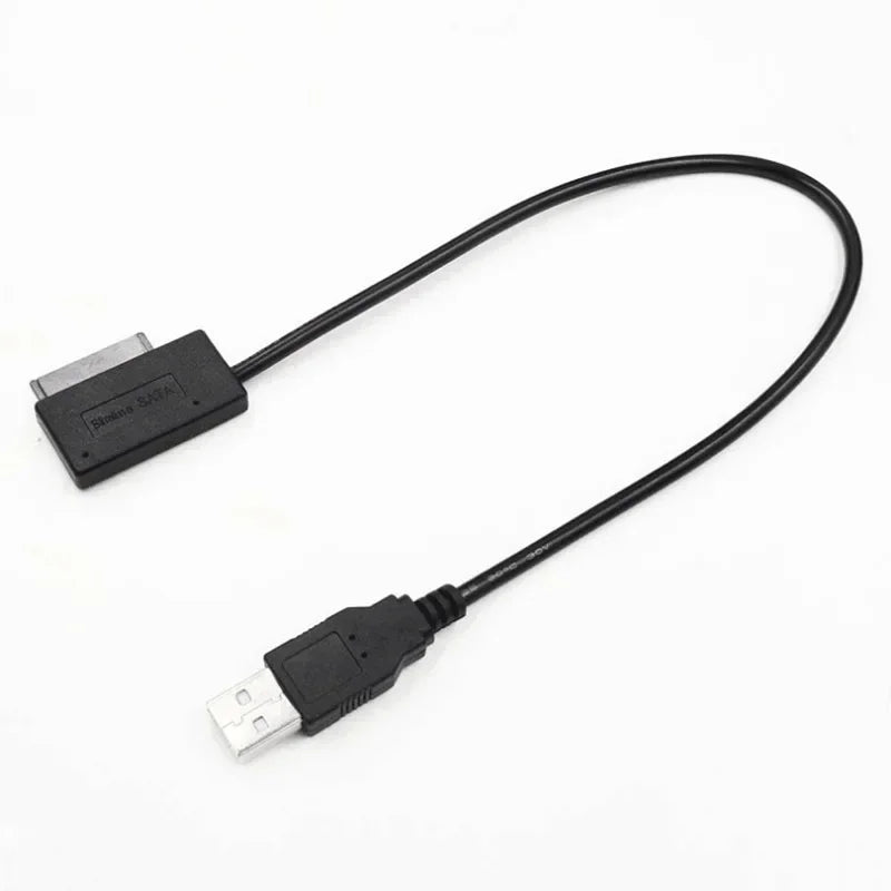 2pcs USB2.0 To Mini Sata II 7+6 13Pin Cable Adapter Converter for Laptop CD/DVD ROM Slimline Drive Qme