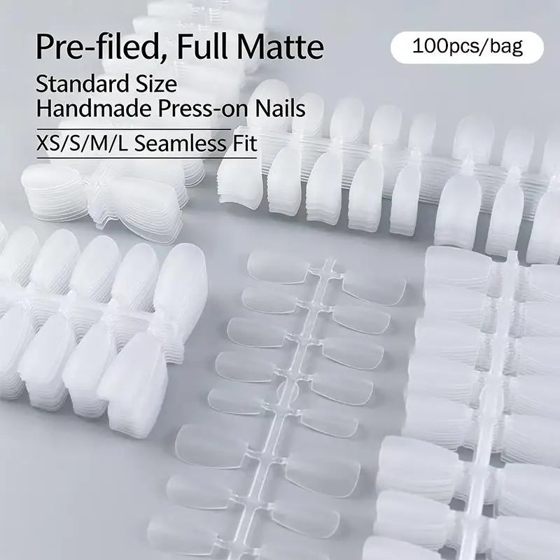 Nail Salon Matte False Tips Box Easy Wear Press Nails Home Manicure Qme