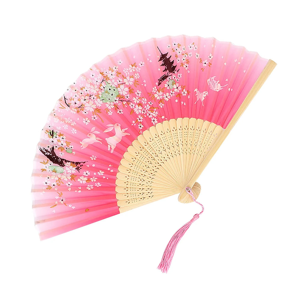 Chinese Style Folding Wood Dance Fans Hollow Ribs Elegant Vintage Style Trim Handheld Fan Foldable Wedding Party Home Decor Qme