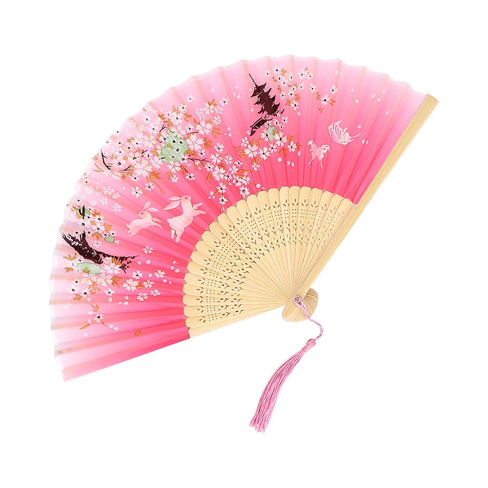 Chinese Style Folding Wood Dance Fans Hollow Ribs Elegant Vintage Style Trim Handheld Fan Foldable Wedding Party Home Decor Qme
